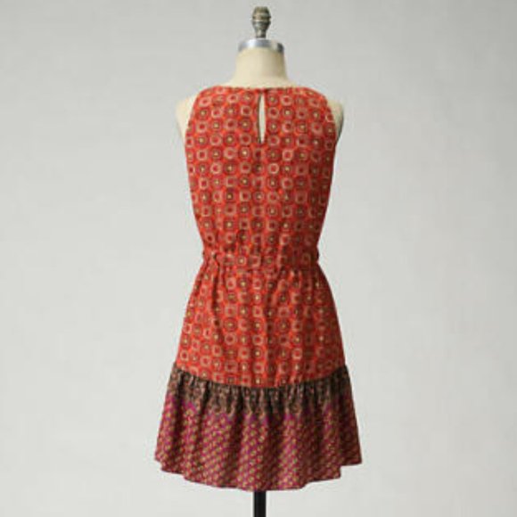 Anna Sui Anthropologie Silk Print Tiers Dress - Picture 4 of 7